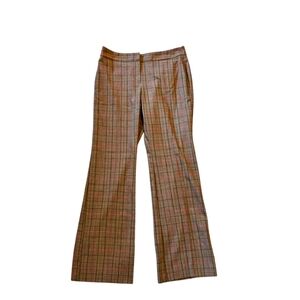 EXPRESS stretch brown plaid wide leg pants trousers slacks 9/10 Flare Business